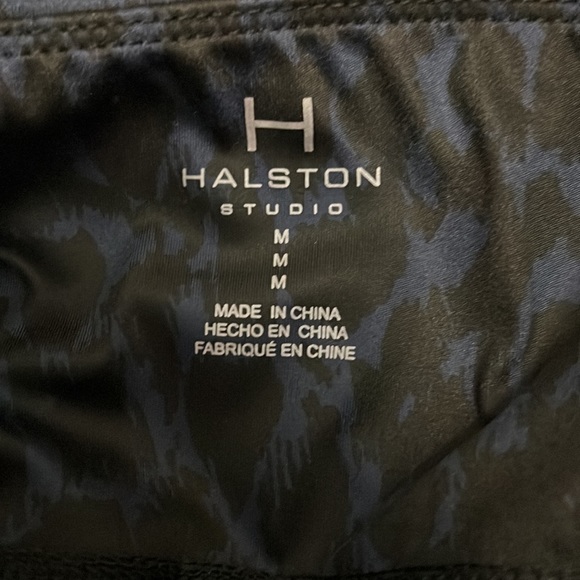 Halston Medium Abstract Leopard Classic Navy Leggings Nwt - Picture 6 of 8